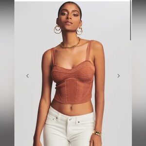 Retrofete Geneva Top in Brown Lurex Size Medium